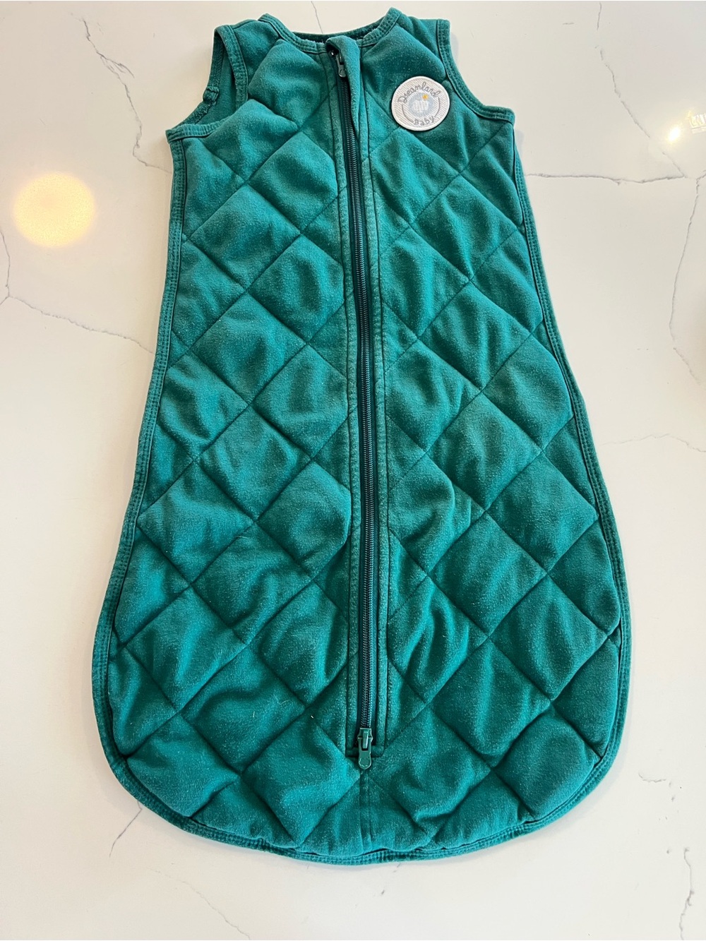Quilted Dark Green Baby Sleep Sack Vest with Front Zipper